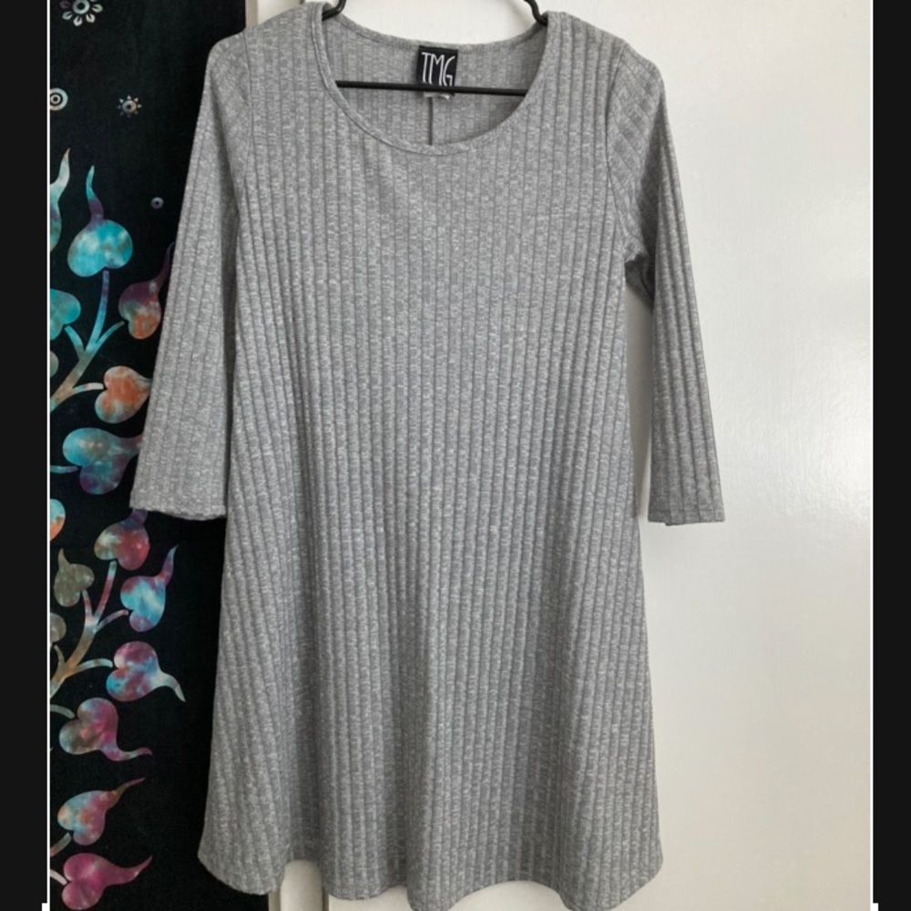 Casual semi long sleeve dress